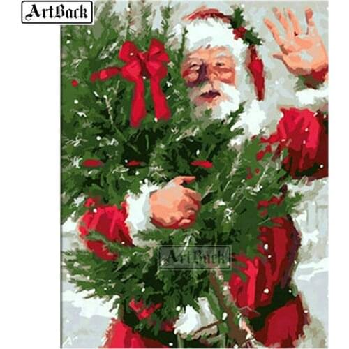 Christmas gift diamond painting Santa Claus tree 5d full square diy resin crystal mosaic kids gift crafts 3d round sticker home decoration