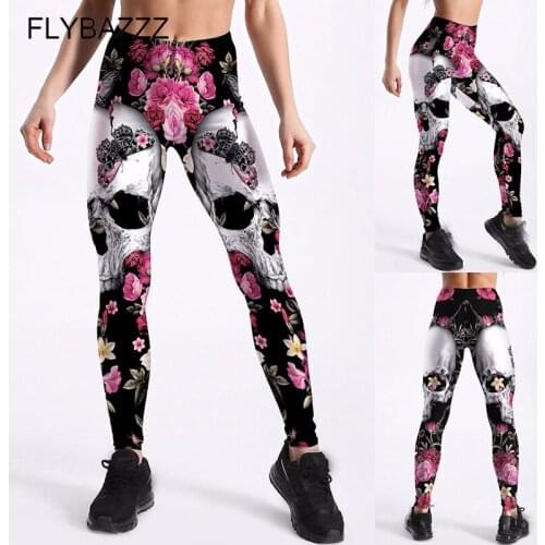Fitness Yoga Pants High Waist Slim Sport Leggings Vintage Gym Girls Elastic Printed Tights Running Jogging Tummy Control Booty