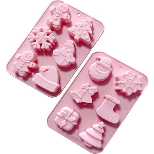 DIY 3D Christmas Tree Snowman Shaped Silicone Mold Cake Mold Cupcake Making Tool