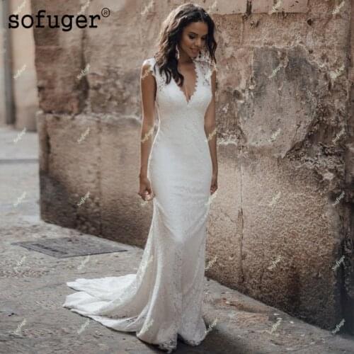 SOFUGER V-neck Wedding Dresses