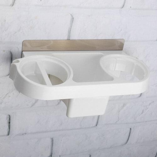 Hair Dryer Rack Comb Holder Bathroom Shelves Storage Organizer Self-adhesive Wall Mounted Stand Hairdryer Holder