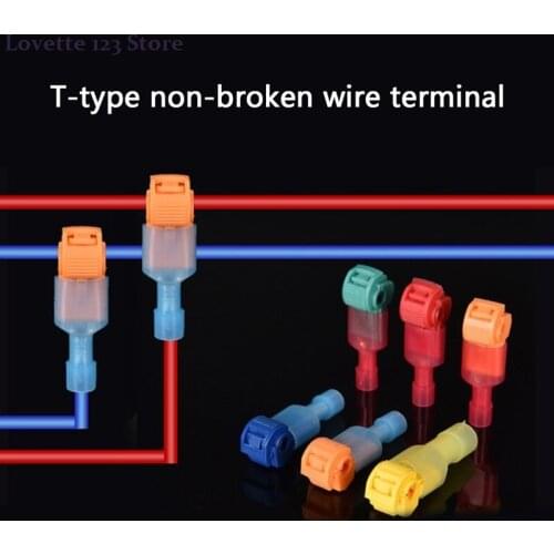 T Tap Type Electrical Connector Fast Wire Terminal Connectors Splice and Insulated Male Female Terminals for Car Connecting Line