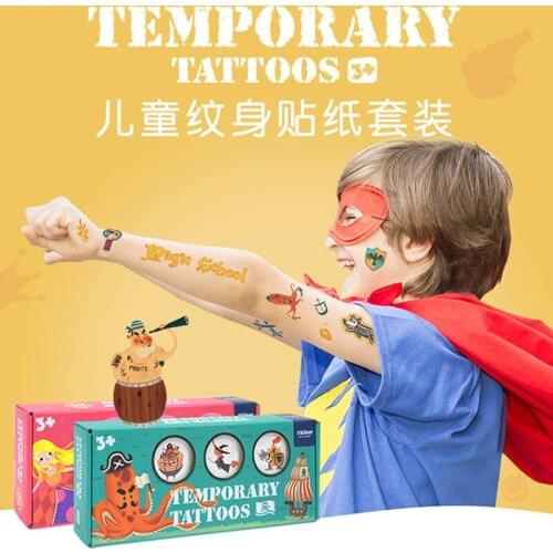 Tattoo stickers child kid Temporary Tattoos Cartoon Pirate witch Fake Tattoo Sticker Waterproof Tatto Art Tatoo Hand Arm For Boy