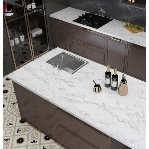 Vinyl Self Adhesive Wallpaper for Living Room Cupboard Marble Sticker Waterproof Heat Resistant Kitchen Furniture Film DIY Decor
