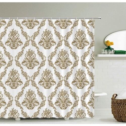 Bathroom Waterproof Polyester Fabric Geometric Pattern Shower Curtains 3D Printing Curtains Home Decorative for bathroom shower