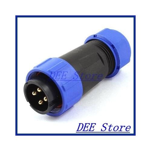 AC 500V 30A 4P Pins Male Plug Waterproof IP68 Cable Gland Aviation Connector