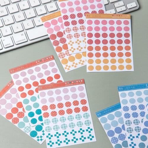 Yisuremia 3 Sheets / Pack Kawaii Dot Decorative Stickers For Scrapbooking Crafts Journal Planner Label DIY School Stationery