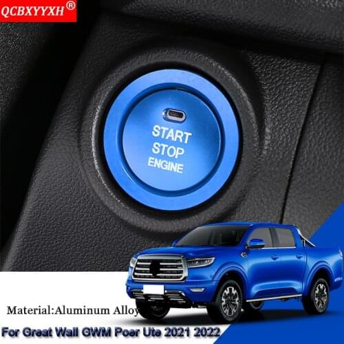 Car START Engine Button Cover STOP Key Ignition Switch Sequins Sticker Accessories For Great Wall Cannon GWM Poer Ute 2021 2022