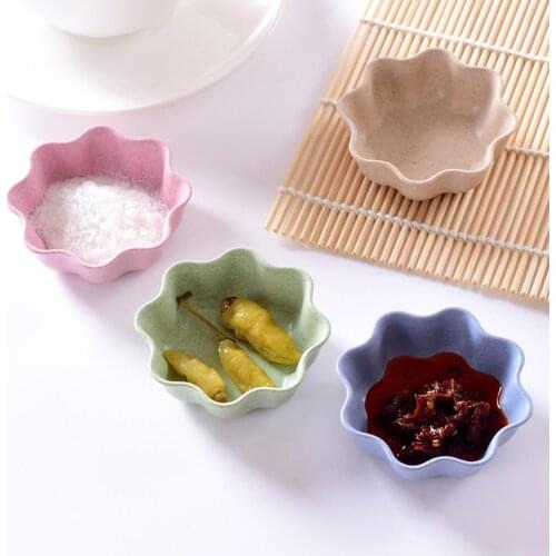 1Pc Flower Heart Round Shape Vinegar Seasoning Dish Snack Plate Saucers Tableware Kitchen Sauce Dish