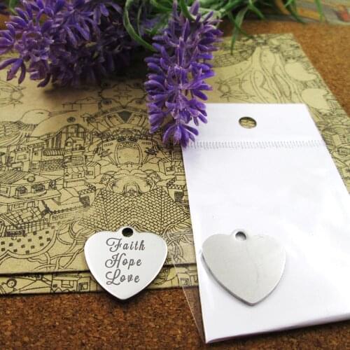 10pcs--"faith hope love"stainless steel charms more style for choosing DIY Charms pendants for necklace