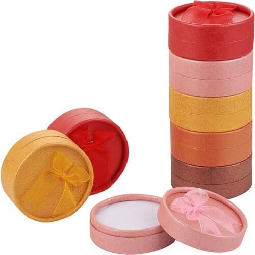 12pcs 8.5x3.5cm Cardboard Jewelry Boxes Packaging for Bracelet & BangleCases Boxes With Sponge Inside Flat Round F80