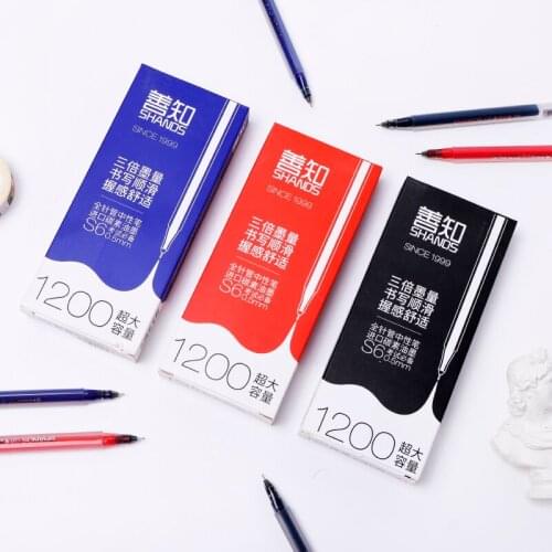 12pcs Super Gel Pens Value Set for Writing Signature 0.5mm Ballpoint 3 Color Ink Transparent Body Office School Supplies F952