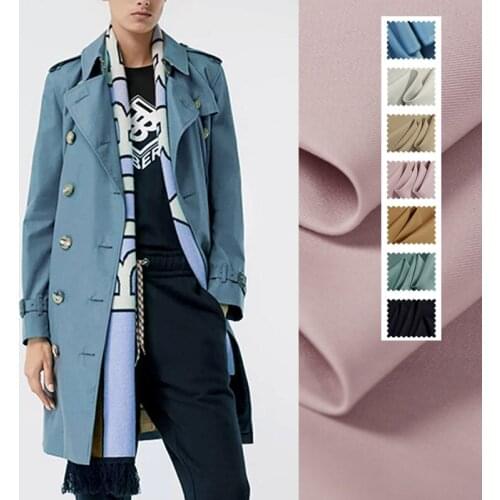 152CM Wide 309G/M Weight Solid Color Blue Brown Black Cotton Polyester Fabric for Autumn and Spring Dress Coat Jacket DE1222