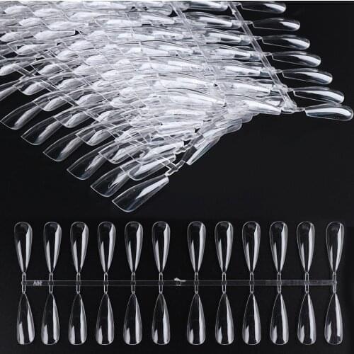 240pcs False Nail Tips Display Transparent Clear Nature Practice Fake Nails Training Acrylic UV Gel Polish Tools Manicure TR1850