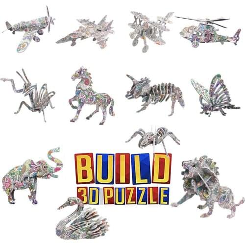 3D DIY Puzzle Toys DIY Graffiti Puzzle Coloring Educational Toys For Boys Girls Children Dropshipping