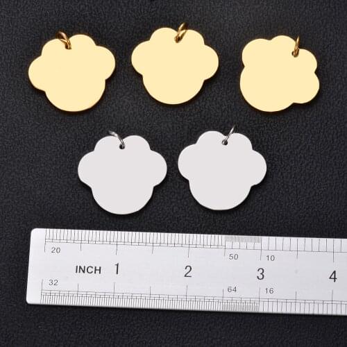 5Pcs/Lot 100% Stainless Steel Blank Clouds Charm Connector DIY For Jewelry Making Metal Tag Mirror Polished Wholesale