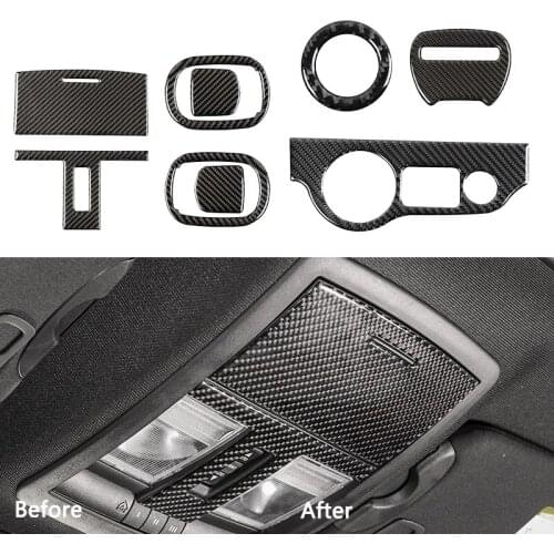 9Pcs/Set Carbon Fiber Black Car Interior Cover Trim Fit For Dodge Challenger Charger 2020 2019 2018 2017 2016 2015