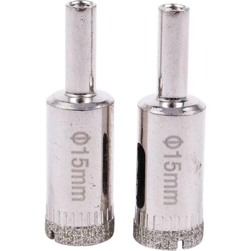 2 Pcs Diamond Drill Bits 15mm 19/32" Bottle Glass Tile Granite Hole Saw
