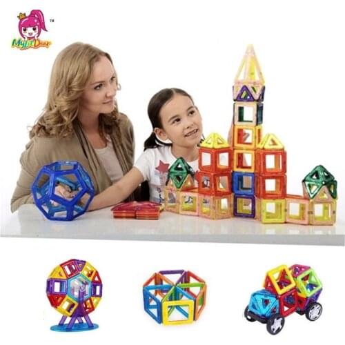 45-164pcs BIG SIZE Magnetic Designer Construction Set Model & Magnent Toy Triangle Square Constructor Plastic Boys Girls Gift