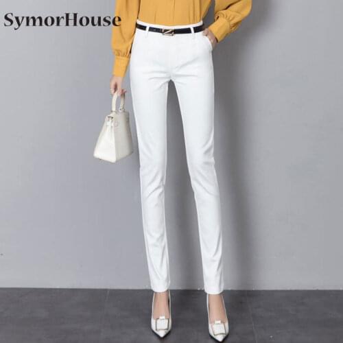 Women Pencil Pants 2021 Spring Autumn High Waist Ladies Office Trousers Casual Female Slim Bodycon Pants Elastic Pantalones