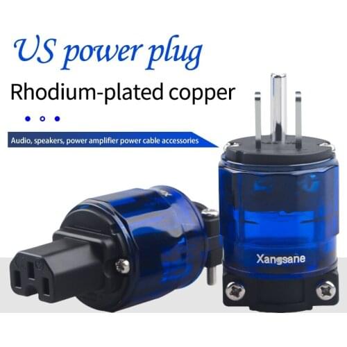 HiFi Audio Power Plug 15A Copper Rhodium Plated IEC Connector Audio Line Adapter 7mm-18mm