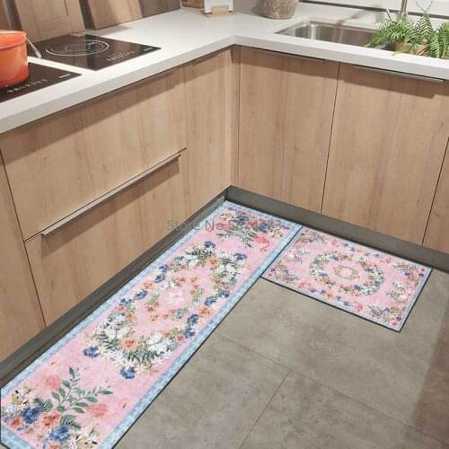 American Country Color Round Garland Kitchen Mat Combination Entry Mat Bedroom Non-slip Bedside Blanket
