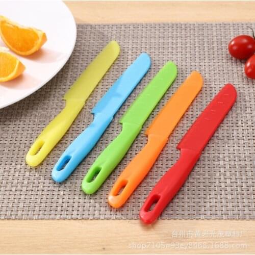 Kitchen Knives Bread Lettuce Toddler Cooking Plastic Handle Fruit Knife Safe Cooking Tool Sawtooth Utility Cutter Chef Children