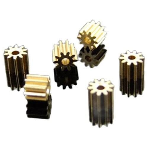 102A Brass Gear Pore 1.95 mm For Shaft 2mm ( 10 Pcs ) 10 Teeth Motor Shaft Gears Modulus 0.5 DIY Toys RC Model Cars