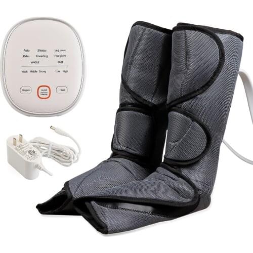 Leg Massage Air Compression Pneumatic Foot and Calf Heated Air Wraps Handheld Controller Circulation Muscle Relax Pain Relief