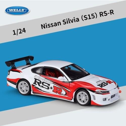1:24 Nissan Silvia S15 RS-R Alloy Sports Car Model Diecasts Metal Simulation Toy Racing Car Model Collection Childrens Toy Gift