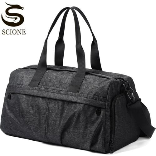Men Travel Handbag Waterproof Oxford Shoulder Bag Male Gym Bag With Shoes Pocket Dry Wet Separation Sports Crossbody Bags XA74M