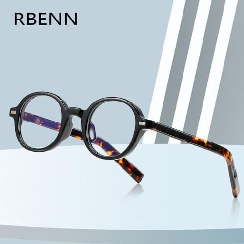 RBENN BRAND DESIGN Acetate Blue Light Blocking Computer Men Reading Glasses With CR-39 Lens Women Small Oval Presbyopia Eyewear