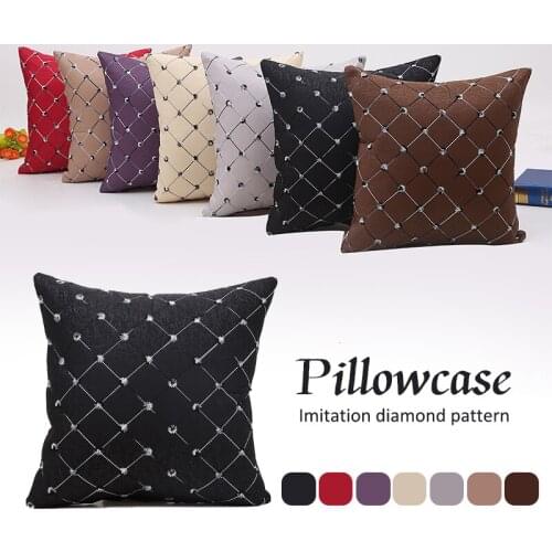 Nordic Simple Polyester Fashion Imitation Diamond Pattern Pillowcase Embroidered Sofa Living Room Decoration Cushion Covers