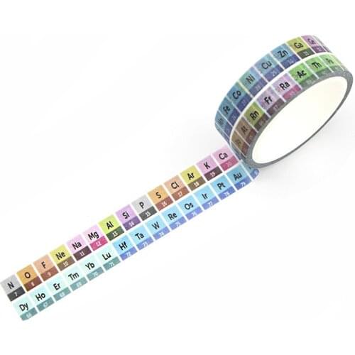New Arrival Periodic Table of Elements Tape Paper Office Hand-Teared DIY Decorative Stationery Stickers Chemistry Set
