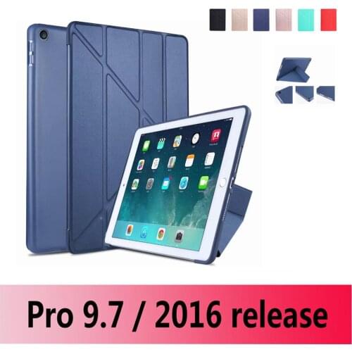 New Case Cover For iPad 9.7 inch 2016 6th TPU soft shell Smart sleep wake up PU Leather for A1673 A1674 A1675