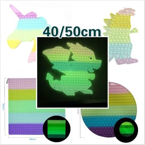 Giant Game 40/50 Big Push Pop Glow In Dark Sensory Fidget Toys Kid XXL Huge Toy New Antistress Game Autism ADHD Children Gift