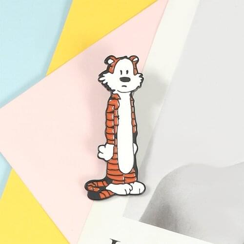 Naughty Tiger Enamel Pins Brooches Badges Lapel pin Creative Animal Pins For Clothes Backpack Pins Jewelry gift for Kids friends