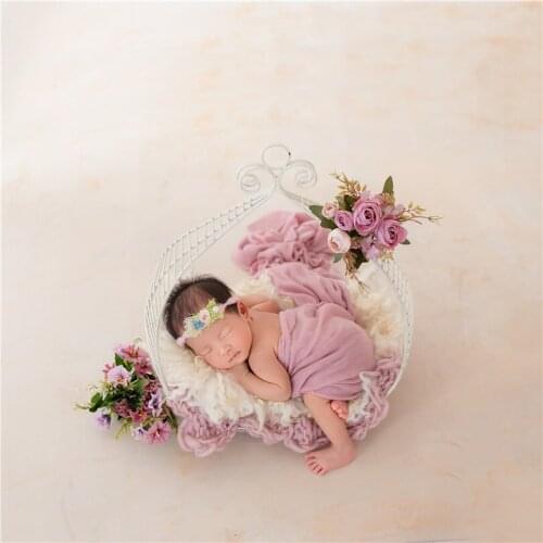 Newborn Photography Prop Newborn Baby Swaddle Wrap Headband Set Baby Knit Stretch Wrap Prop