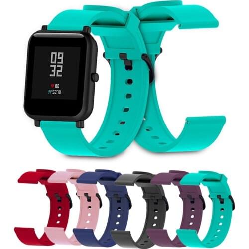 20mm Soft Silicone Sports Band Quick Release Pin for Amazfit Bip Sumsung Gear Sport Garmin Vivoactive Huawei Watch 2 Smartwatch