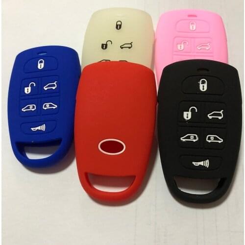 Silica Gel Rubber Smart fob Remote Pouch Holder Case For Kia Sedona Mini Van For Hyundai 6 Button Key Shell
