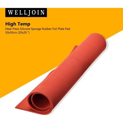 Heat Press Silicone Sponge Rubber Sheet Plate Pad 50x50cm(20x20") High Temp 2cm thickness