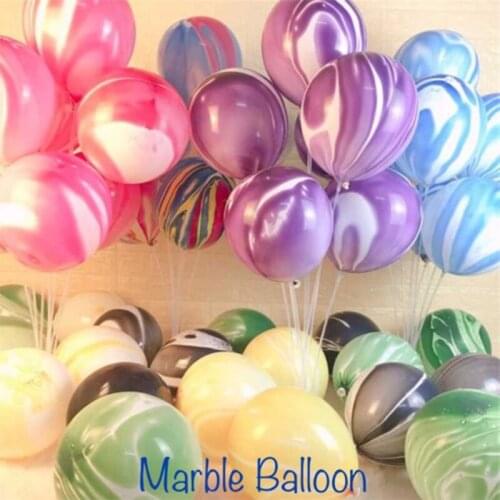 10pcs Agate Latex Balloon Cloud Balloon Helium Globos Birthday Party Wedding Decorations 12inch marble metal Confetti balloon