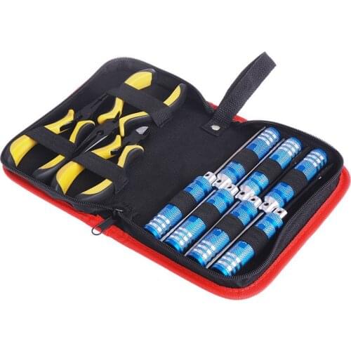10 in 1 Tool Kit Screwdriver Pliers with Box for Align 450 Helicopter Plane RC Model Car Repair