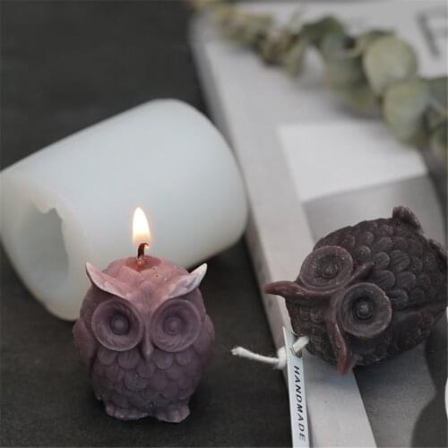 3d Owl Shape Candle Mold Handmade Diy Self Made Animal Candle Mold Silicone Plaster Aromatherapy Mold Candle Making Tool