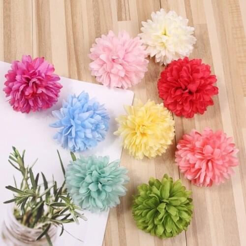 5/10/15pcs Flower Head Artificial Hydrangea Chrysanthemum Ball Fake Silk Flower DIY Home Garden Shop Decoration Dress Hat Acces