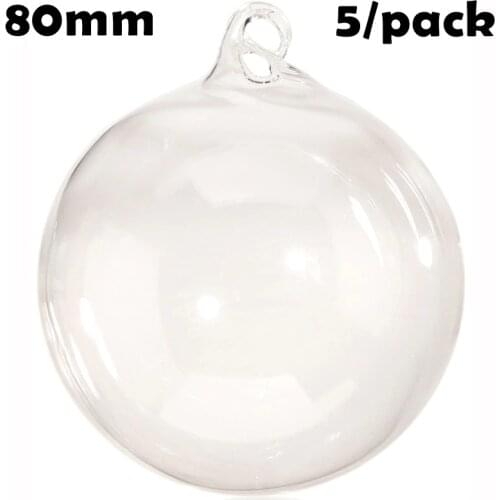 Promotion - 5/Pack, DIY Paintable Christmas Decoration Ornament 80mm Glass Ball