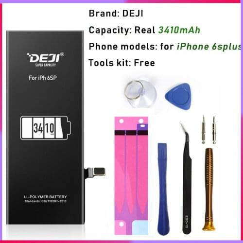 DEJI Battery For iPhone 6p 6sp 7plus 8p With Free Tools Kit Real High Capacity Fresh Batteries Replacement 0 Cycle