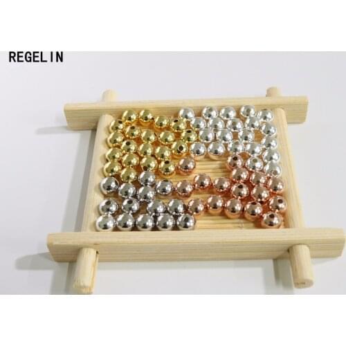 REGELIN 10pcs/lot 925 Sterling Silver Beads Round 2.5/3/4/5/6/7mm DIY Jewelry Making Loose Ball Findings Bracelet Cabochon