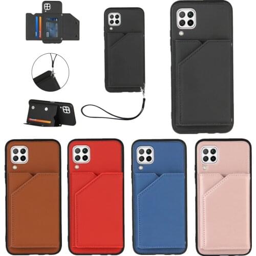 Wallet Phone Case for Huawei P40 P30 Lite Pro P Smart Z Funda Card Slot Stand Lanyard Skin Feel Leather Protection Back Cover
