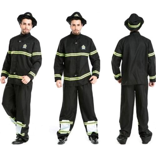 Adult Costumes For Halloween Male Fireman Rescuer The Stage Performance Cosplay